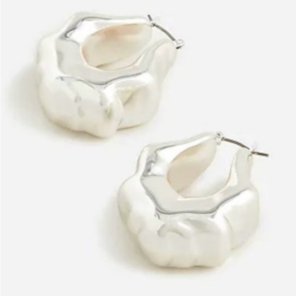 J. Crew Sculpted Silver Earrings - Picture 3 of 6